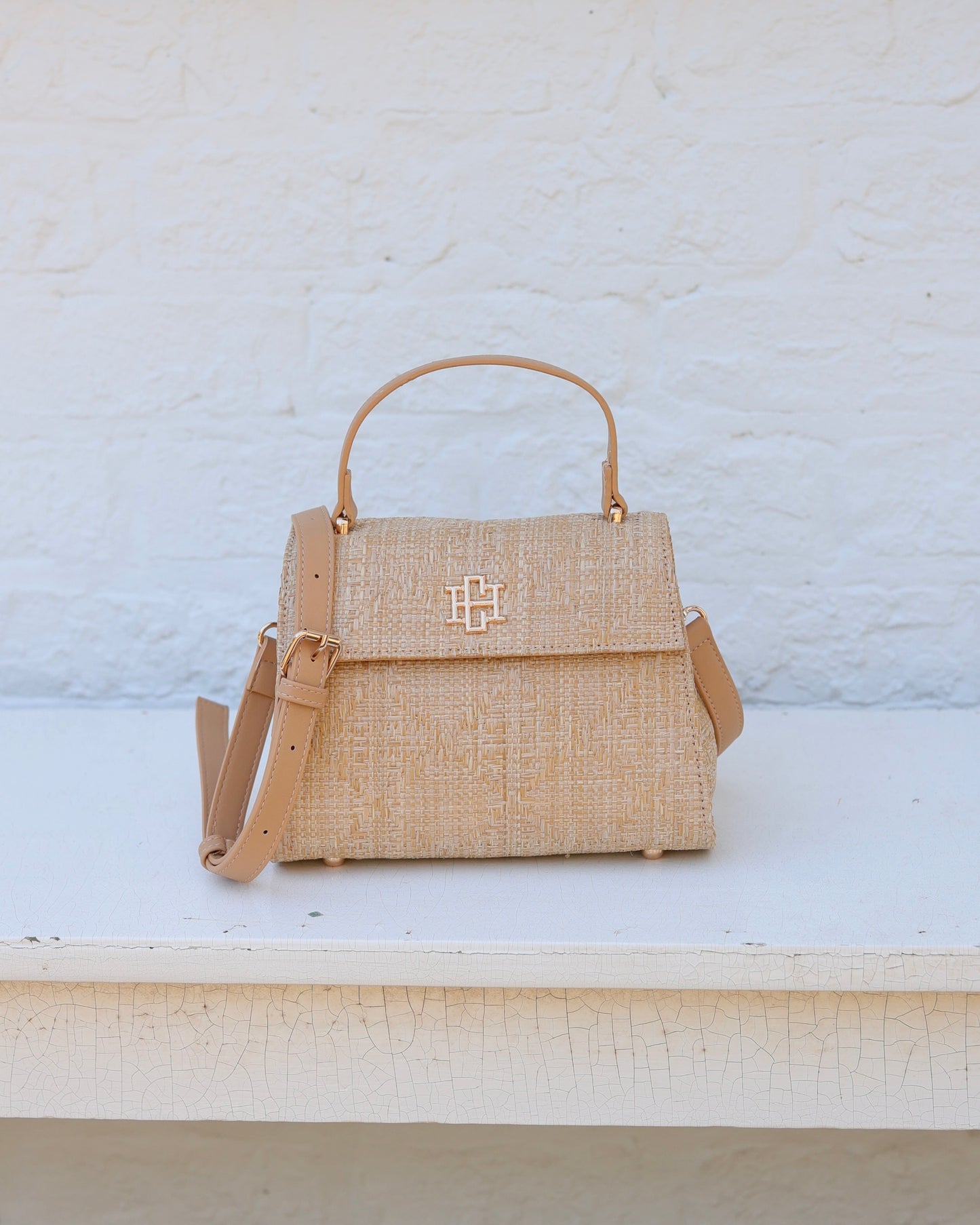 Vivienne Handbag in Natural Lattice Tan