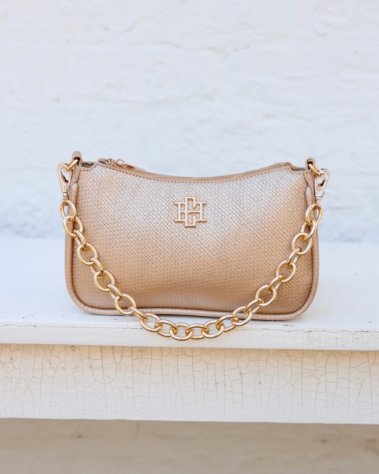 Joan Crossbody Woven Gold