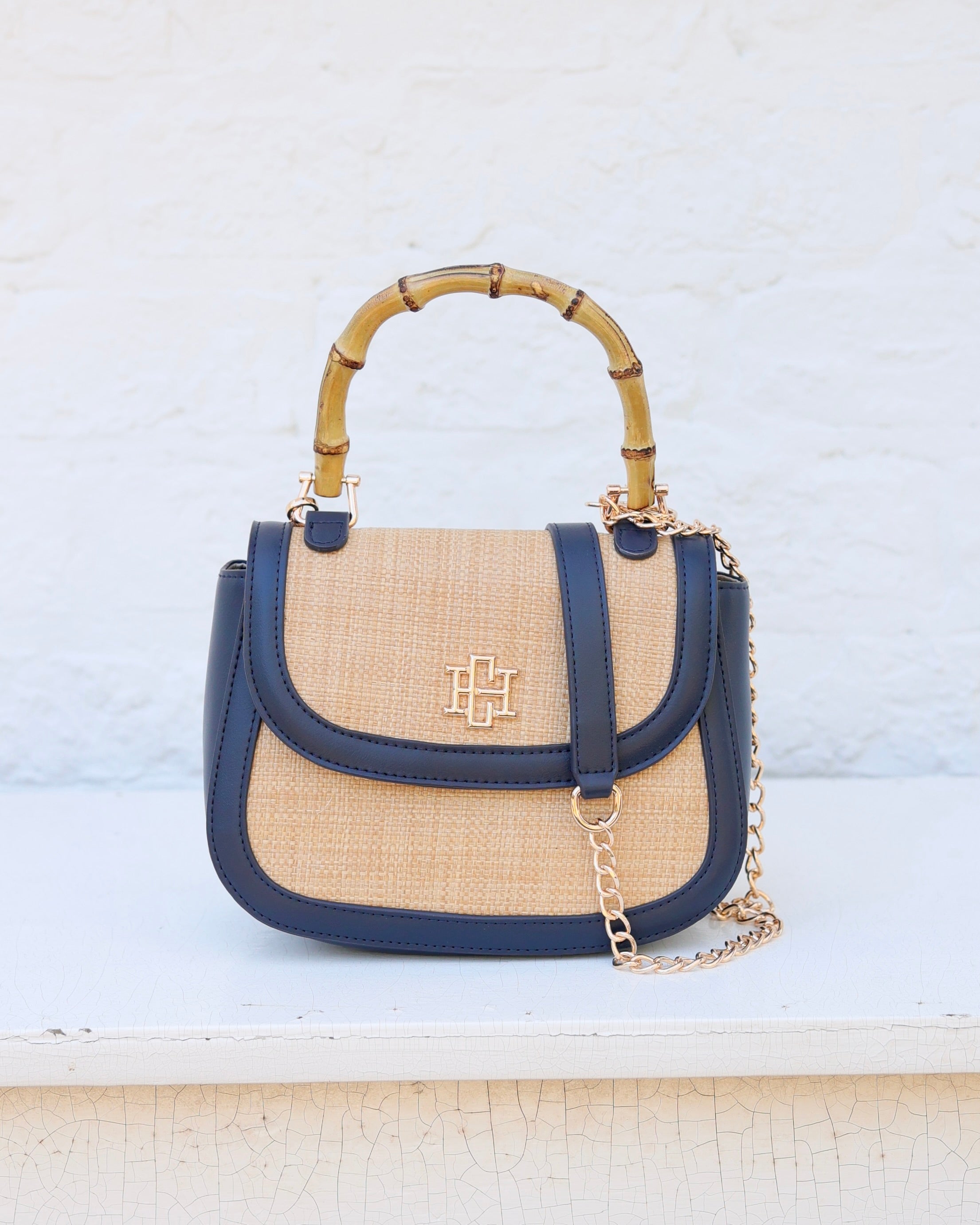 Jessica Handbag Natural Navy – Caroline Hill