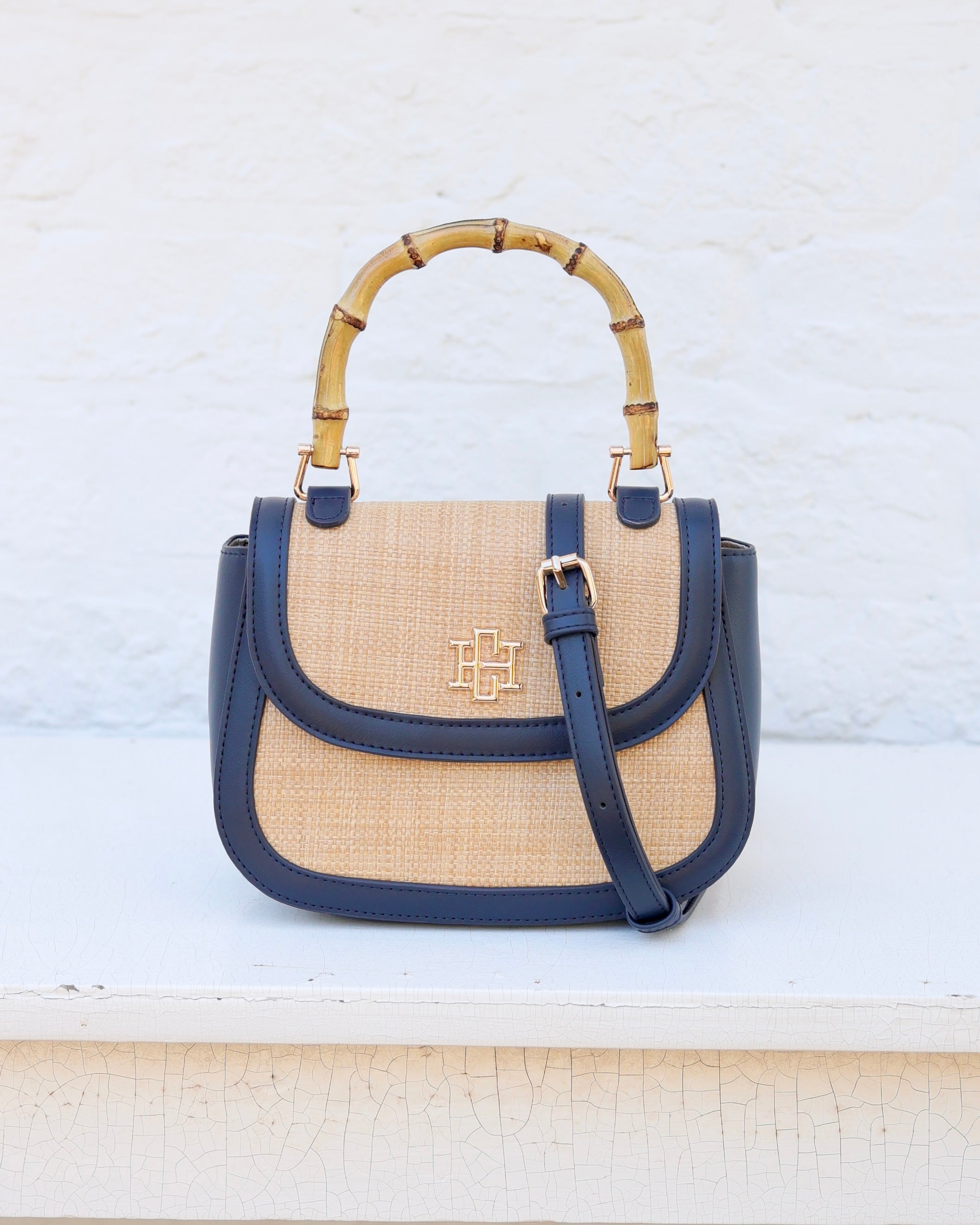 Jessica Handbag Natural Navy – Caroline Hill