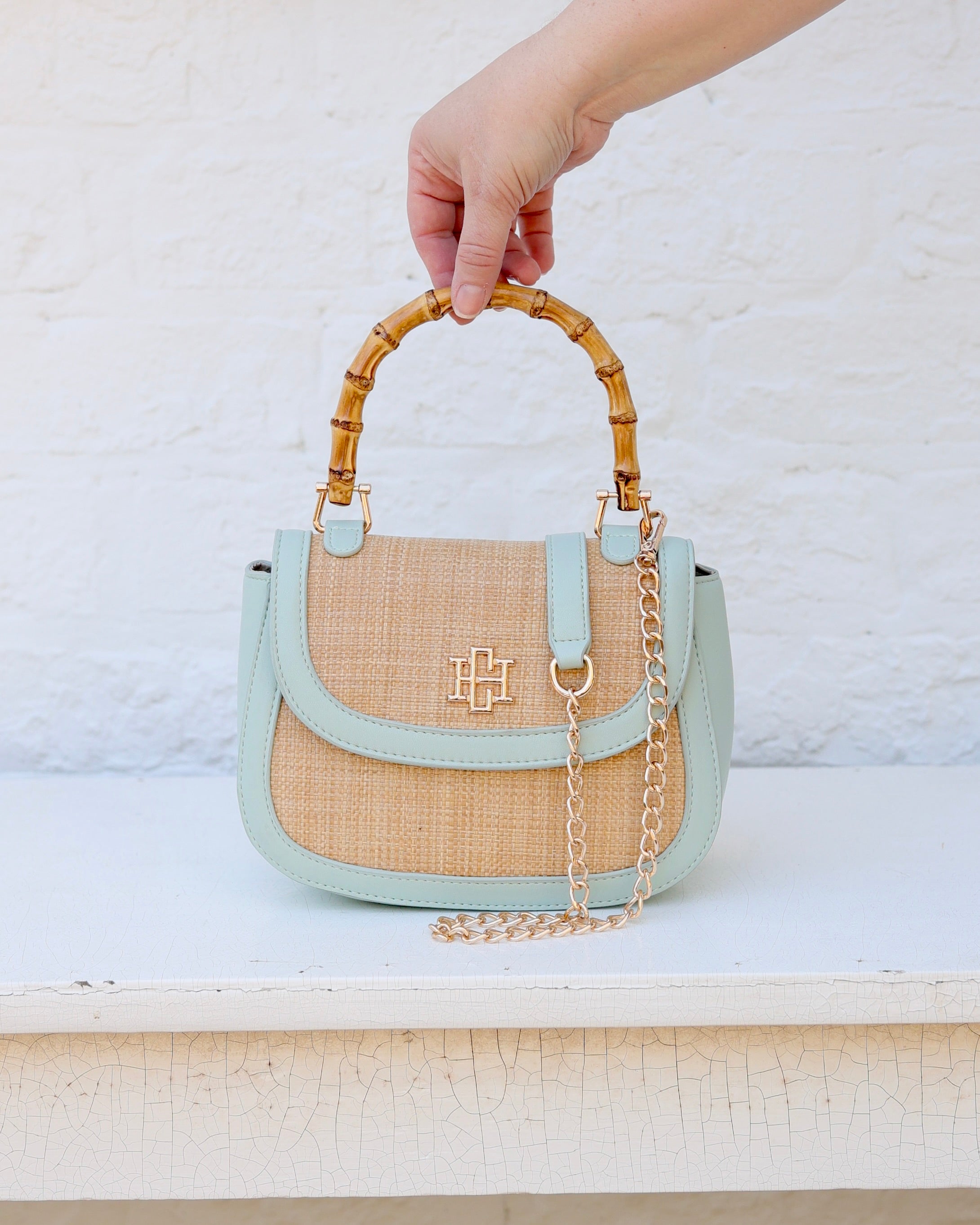 Jessica Handbag Natural Mint – Caroline Hill