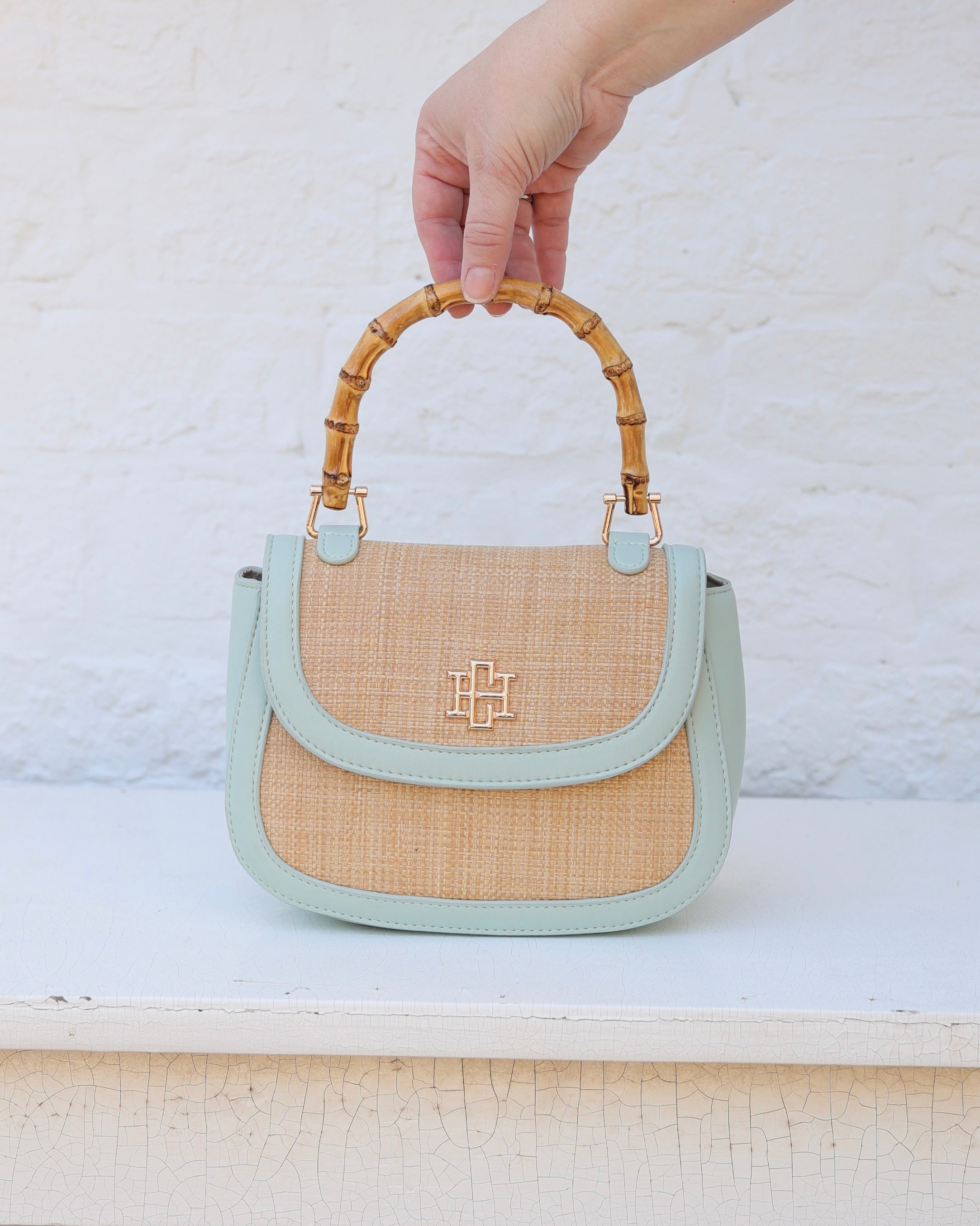 Jessica Handbag Natural Mint – Caroline Hill