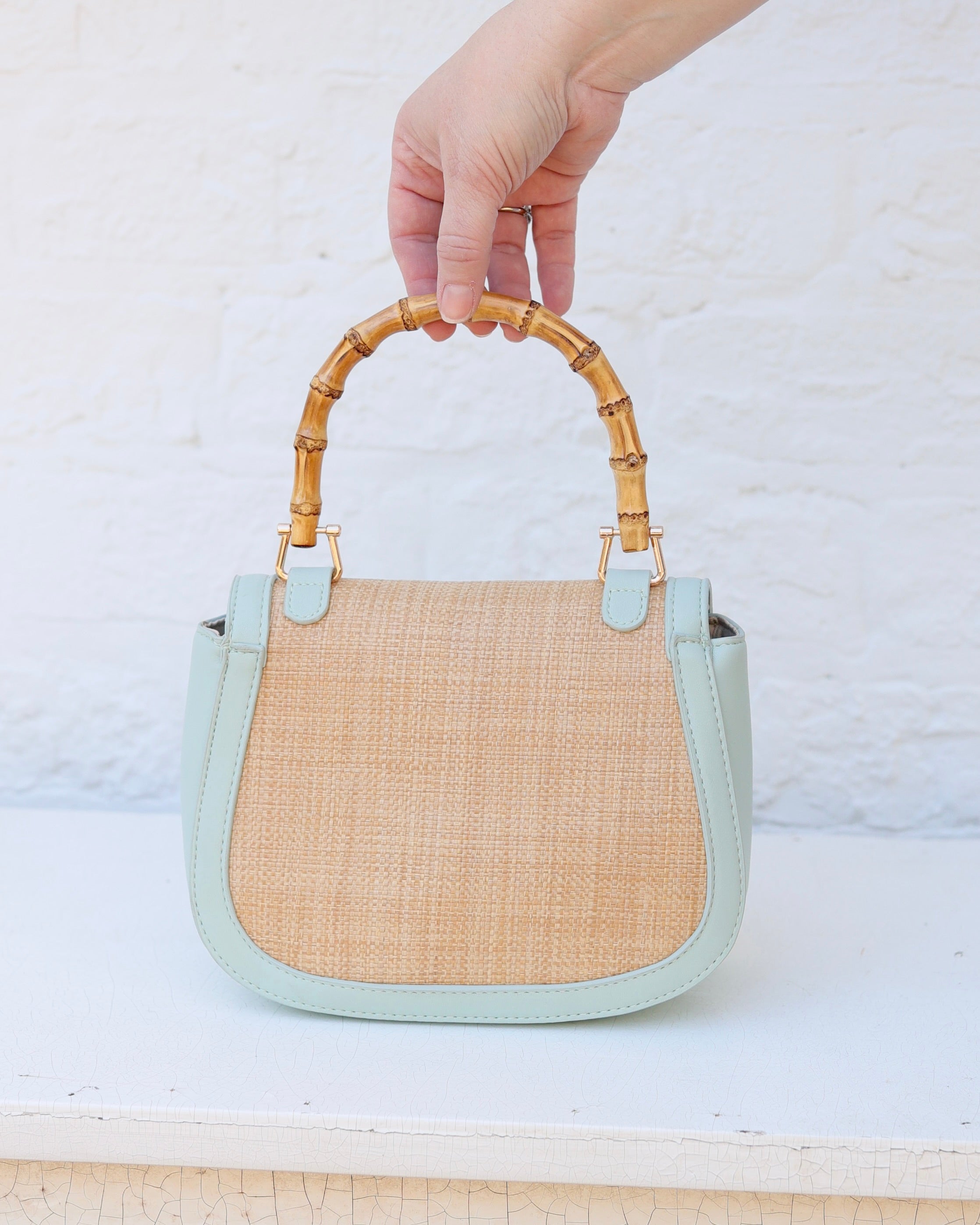 Jessica Handbag Natural Mint – Caroline Hill