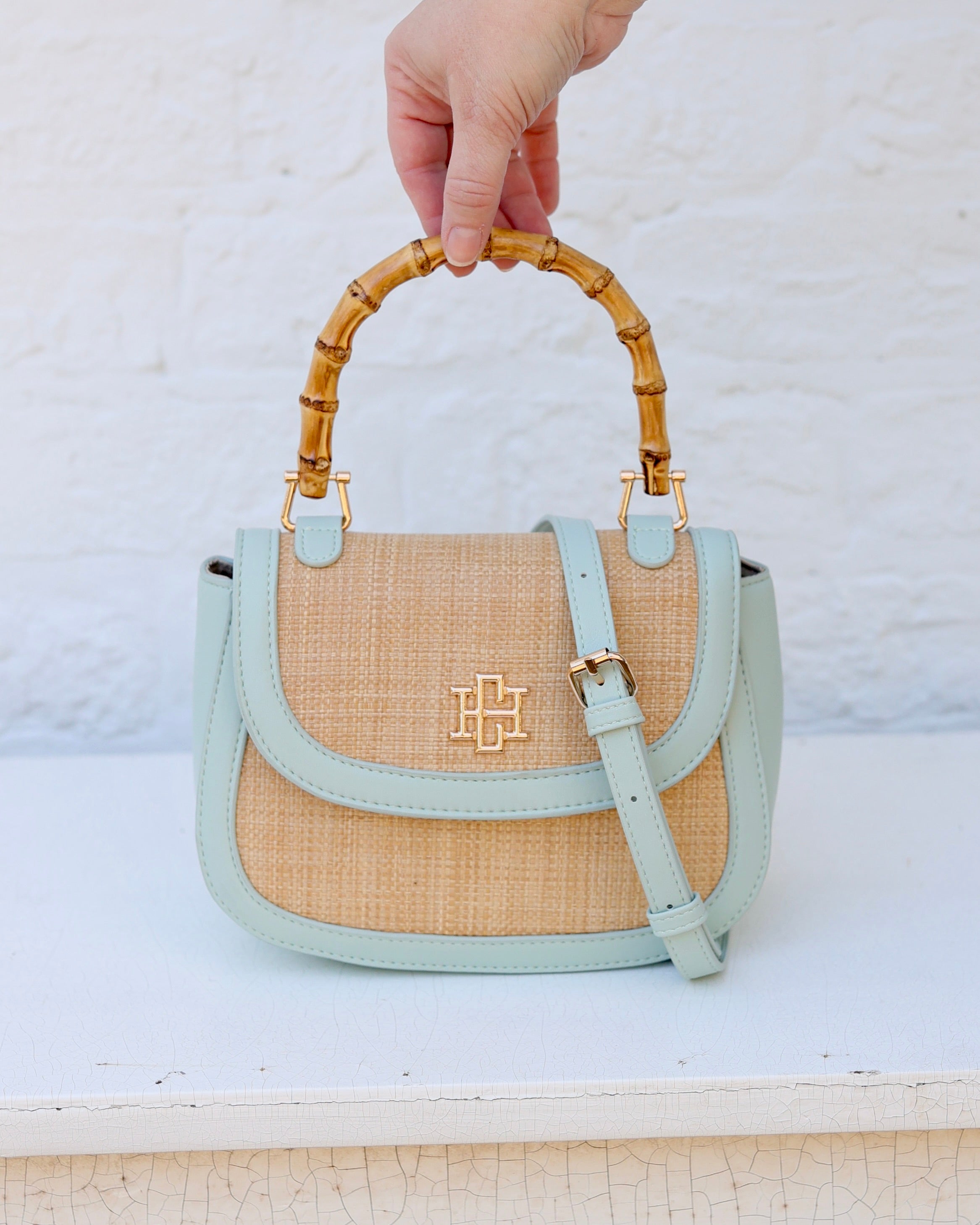 Jessica Handbag Natural Mint – Caroline Hill