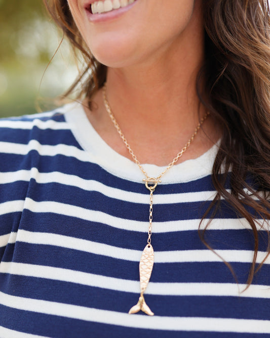 Tropical Fun Fish Necklace Gold