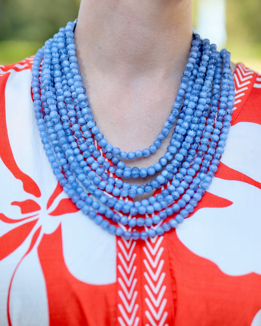 Kalin Beaded Layered Magnetic Necklace Blue