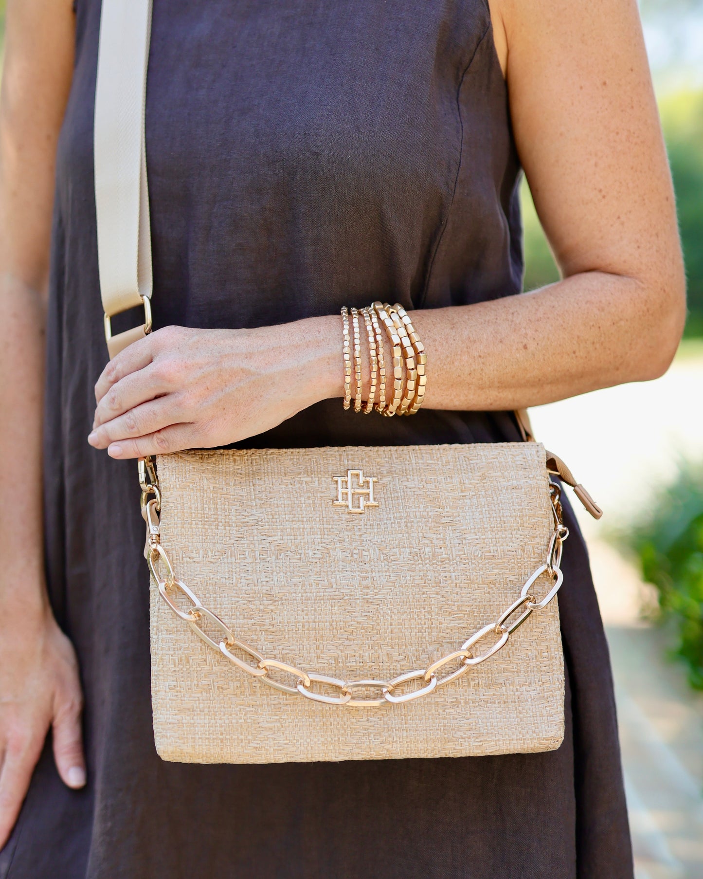 Ariana Crossbody Natural Lattice