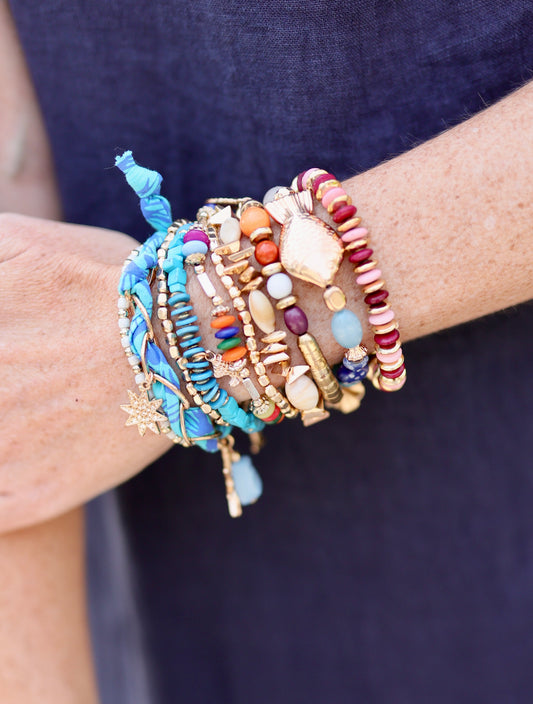 Urbana Beaded Stretch Bracelet Blue Multi