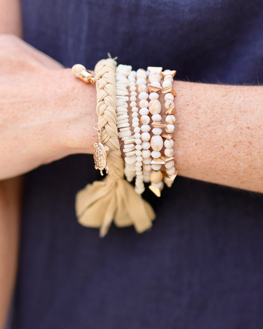 Tiffin Beaded Stretch Bracelet Natural