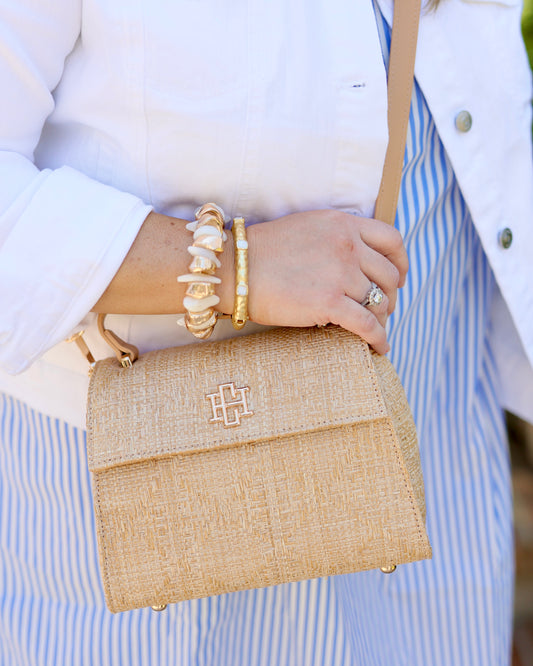 Vivienne Handbag in Natural Lattice Tan