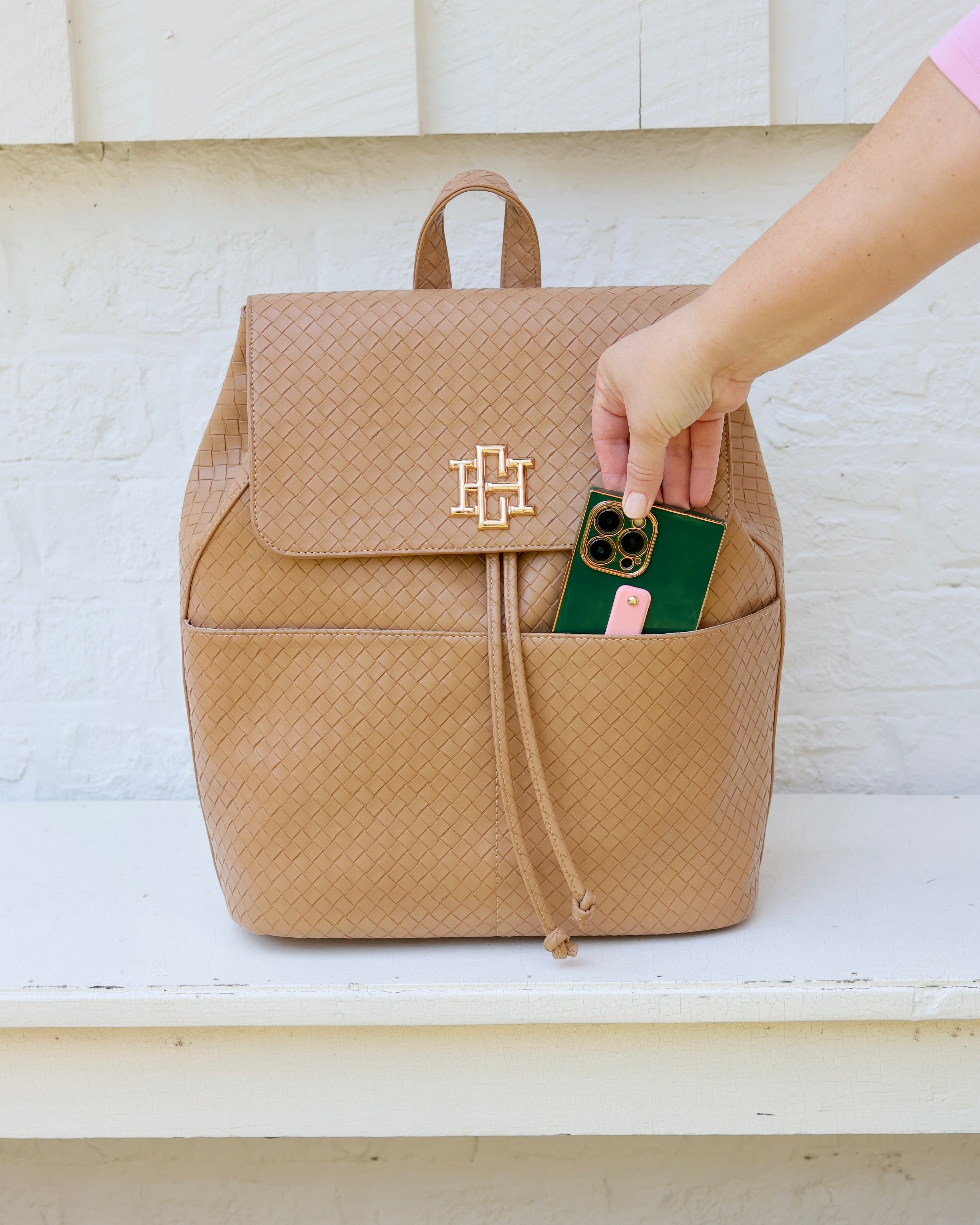 バッグ House on the Hill Parent Bag (Tile) Bennett Backpack Woven Tan – Caroline Hill