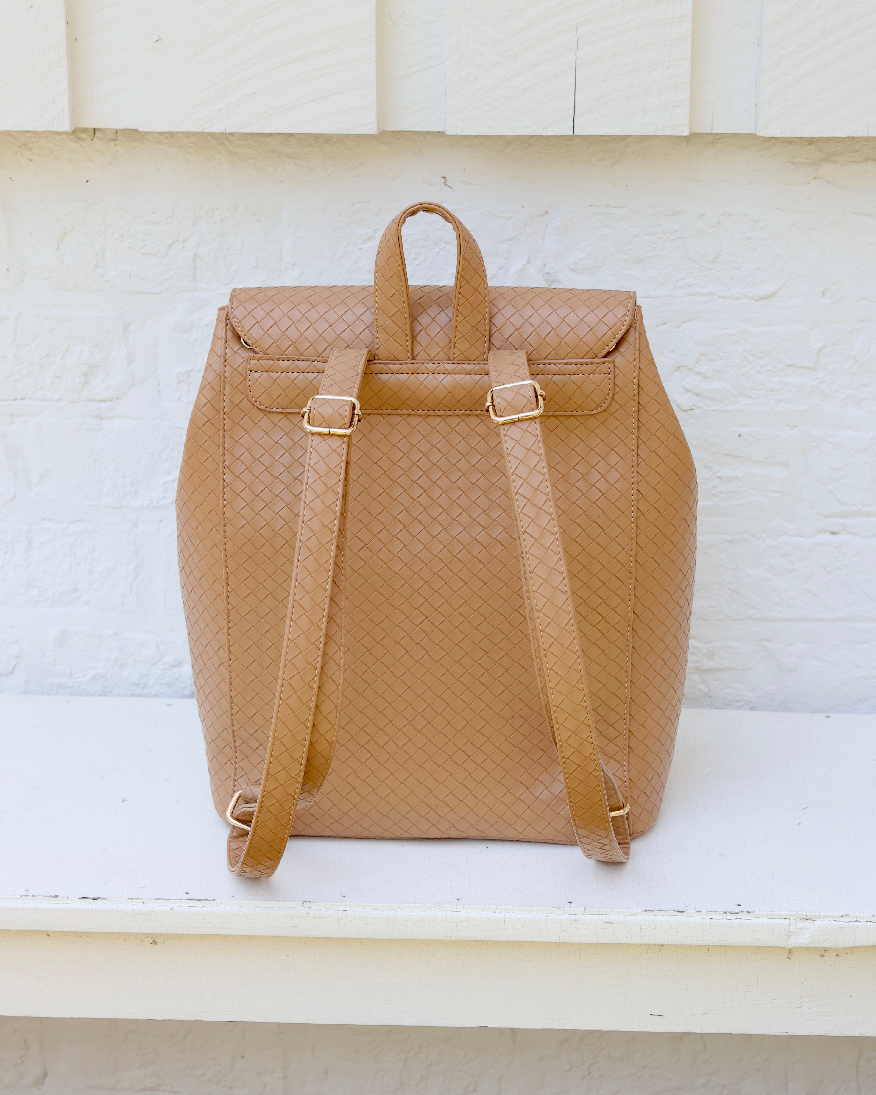 Bennett Backpack Woven Tan – Caroline Hill