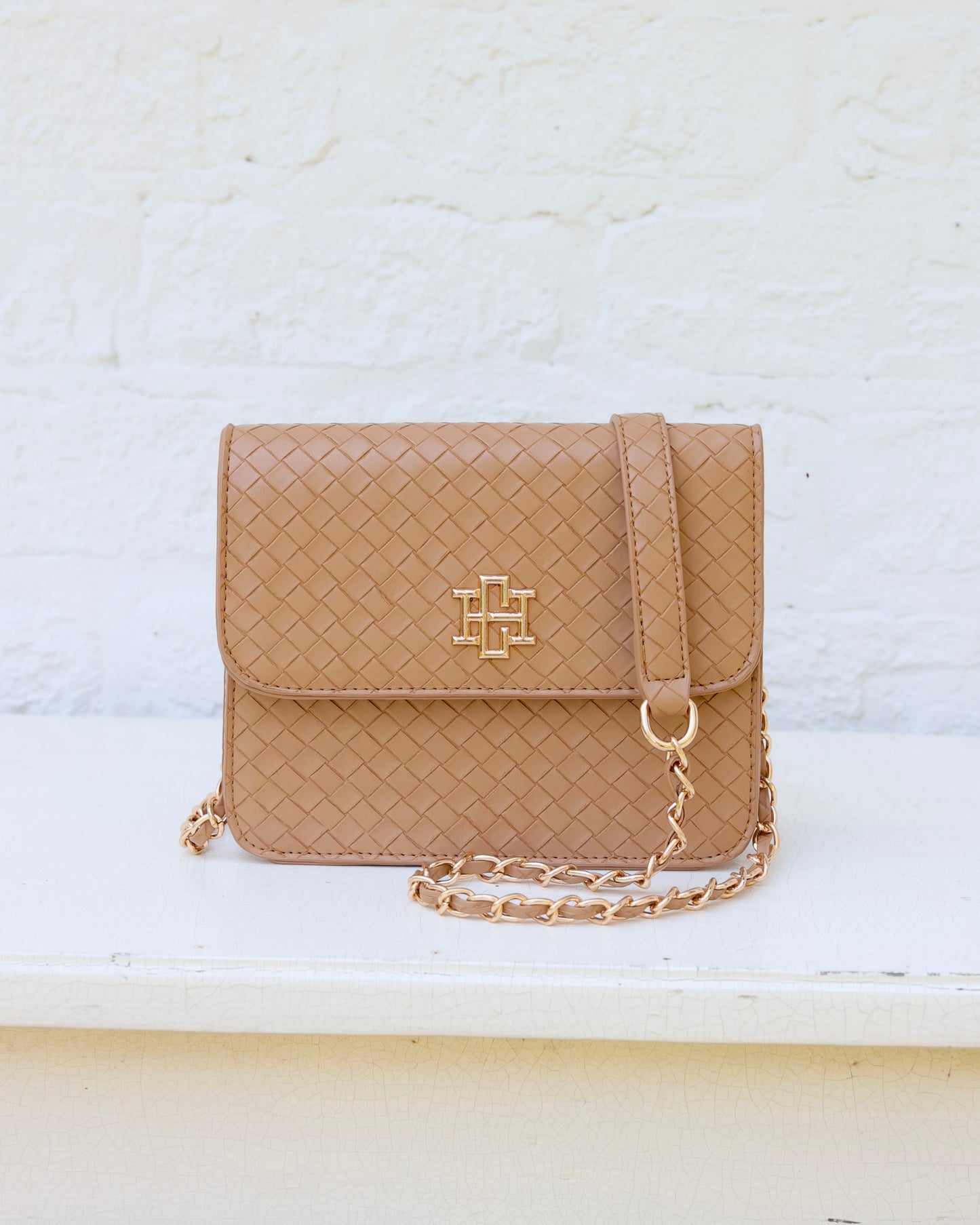Evelyn Crossbody Woven Tan