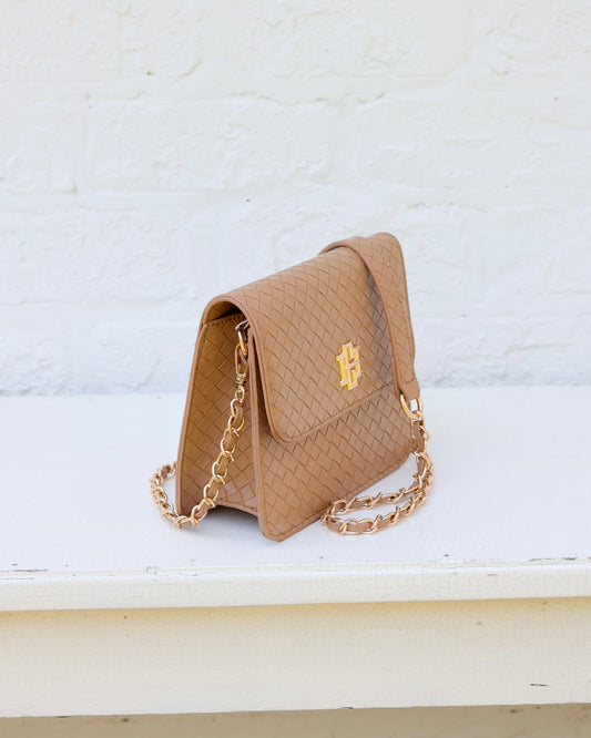 Evelyn Crossbody Woven Tan
