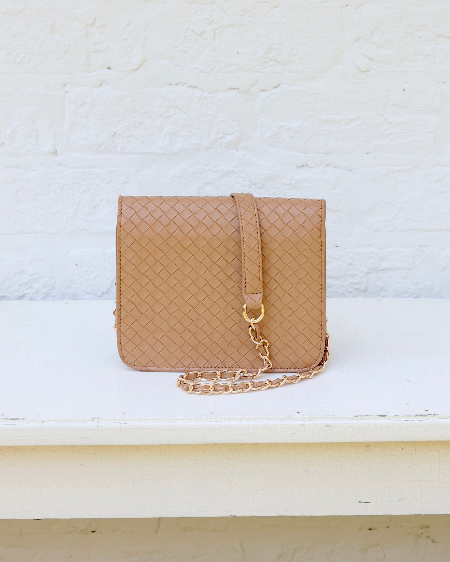 Evelyn Crossbody Woven Tan