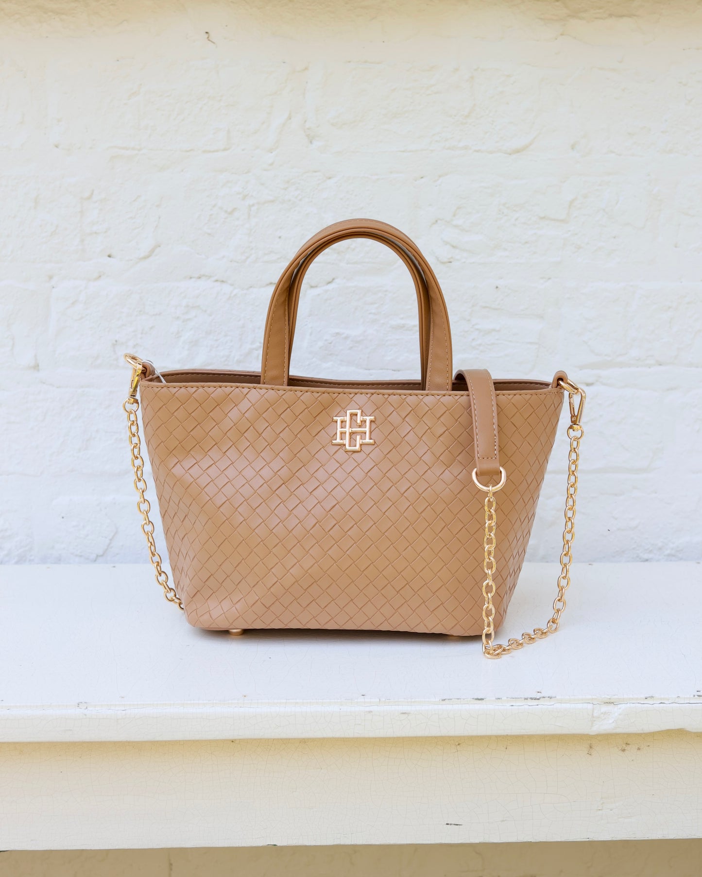 Maren Mini Tote Woven Tan