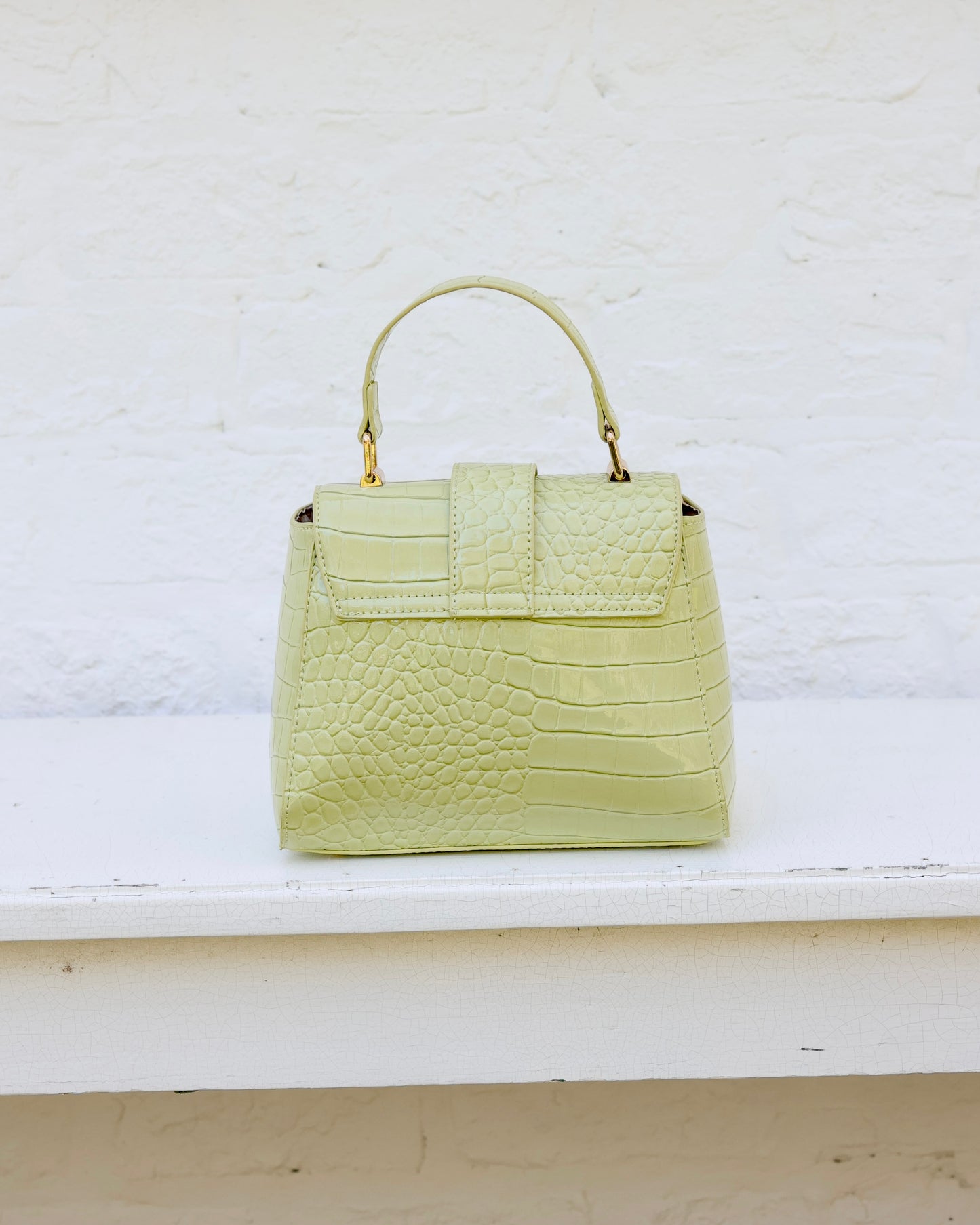 Tucker Handbag Lime Patent EC