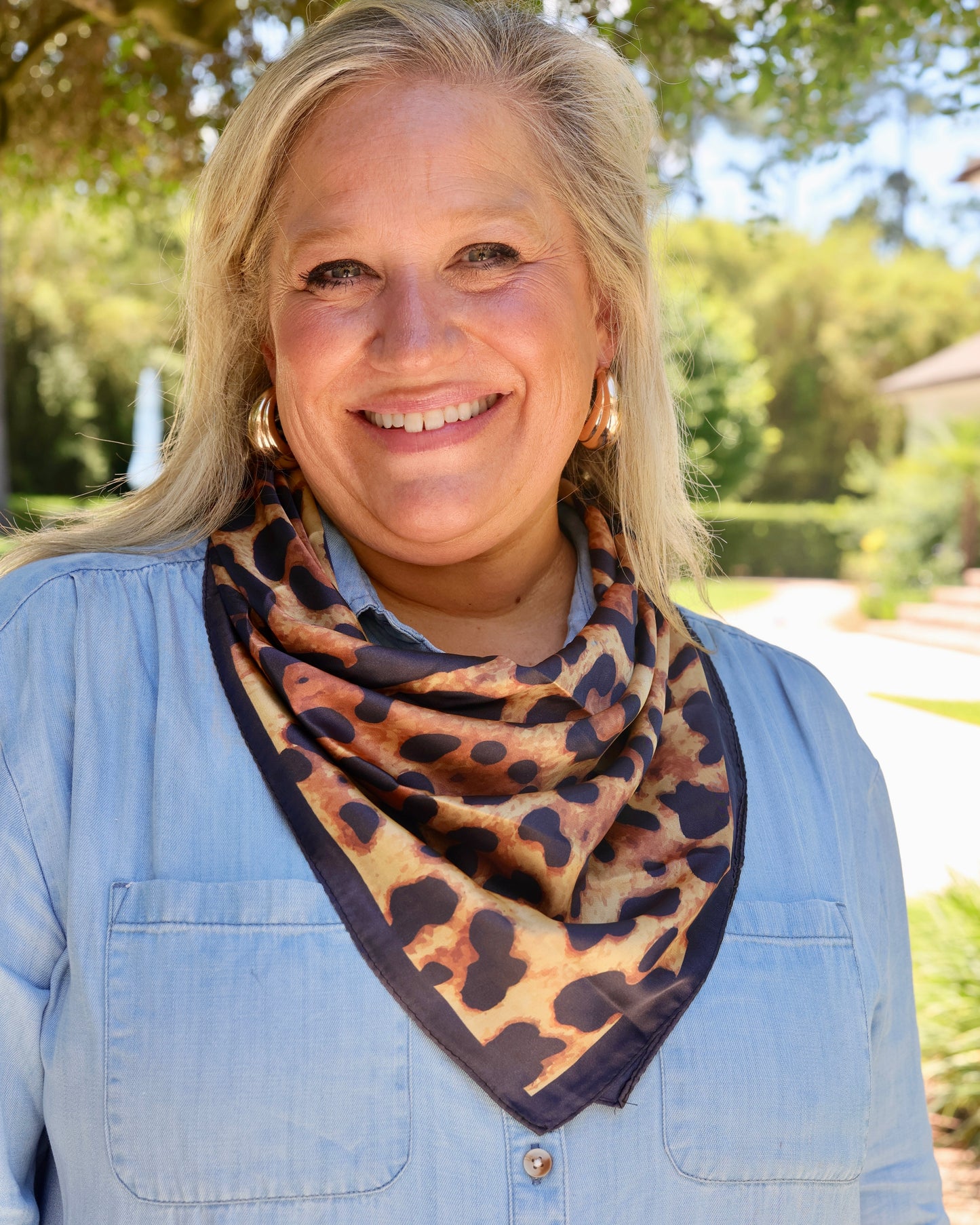 Dixie Leopard Print Scarf Brown