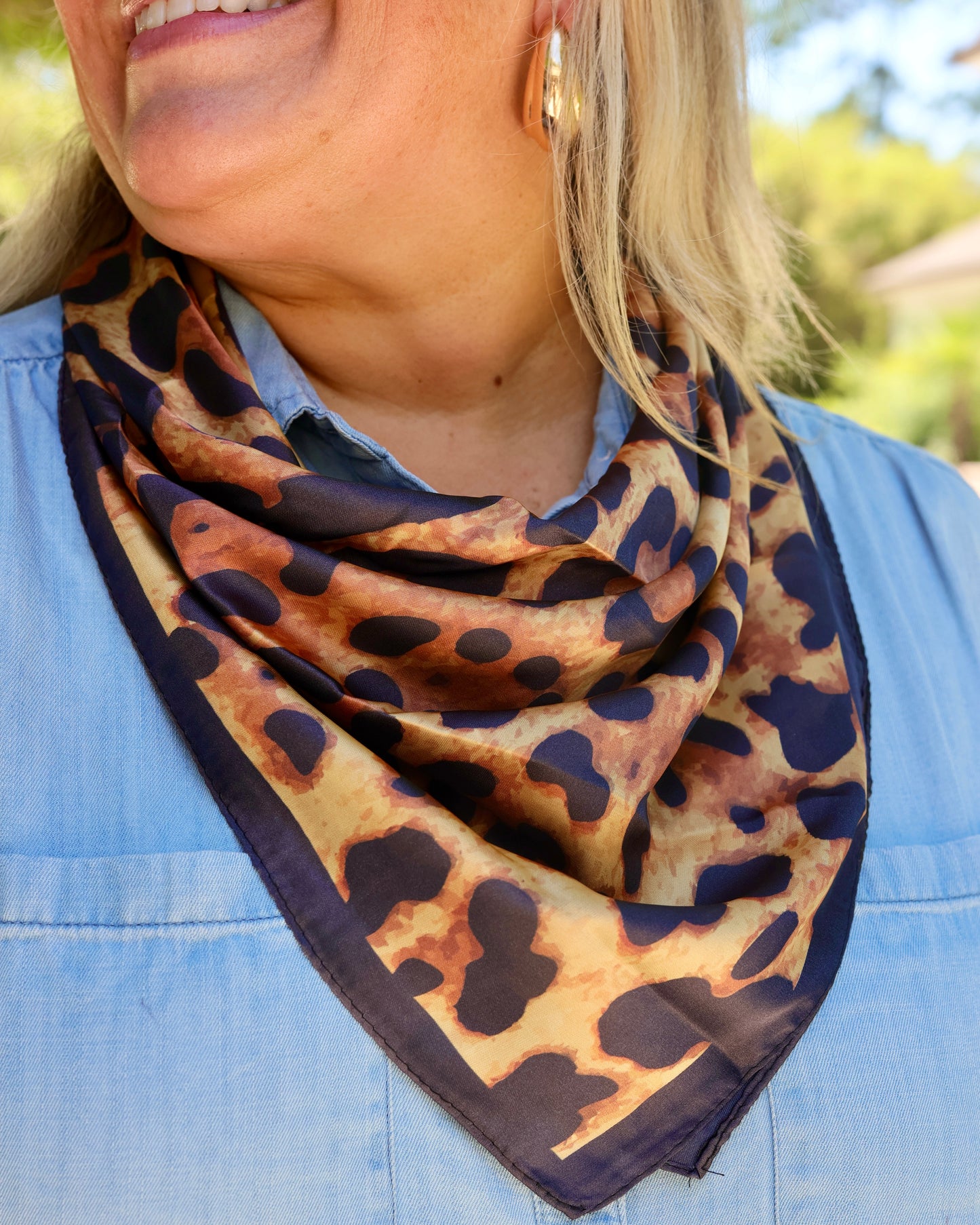 Dixie Leopard Print Scarf Brown