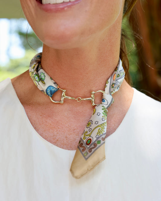 Lana Horsebit Scarf Necklace Blue Multi