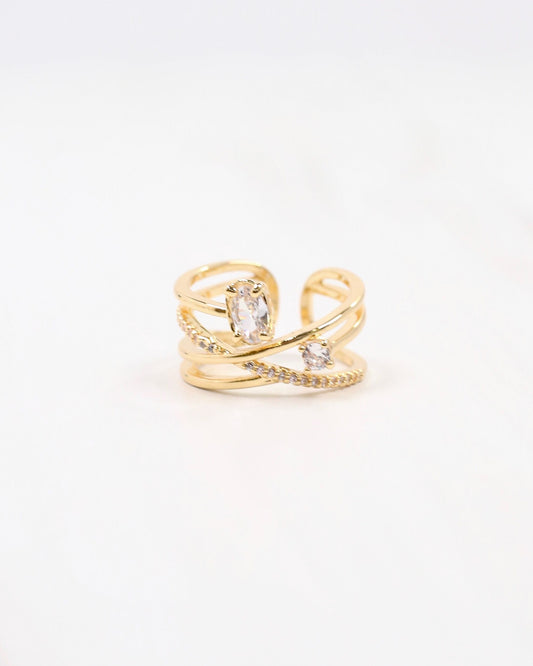 Reneau Crisscross Ring Gold