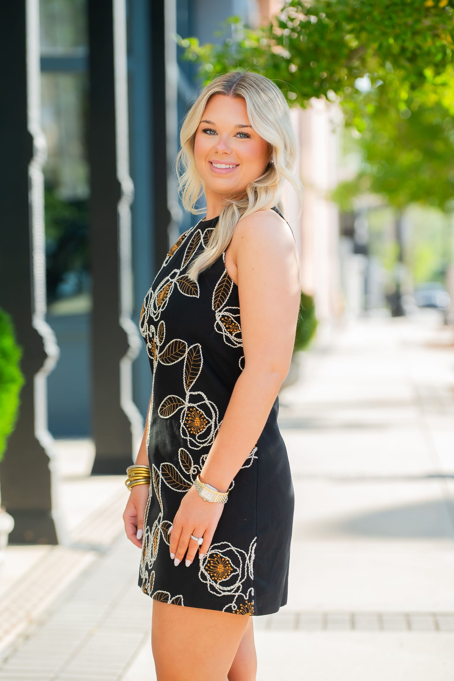 Betty Embroidered Black Dress