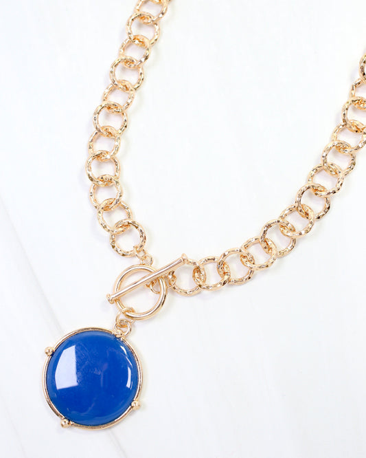McKinley Pendant Toggle Necklace Blue