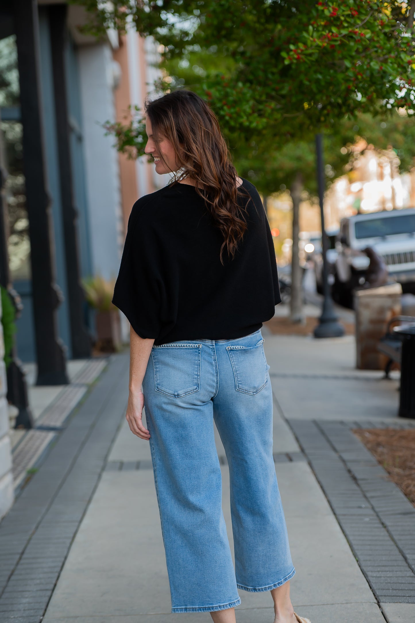 Charlotte Dolman Sleeve Sweater-Black