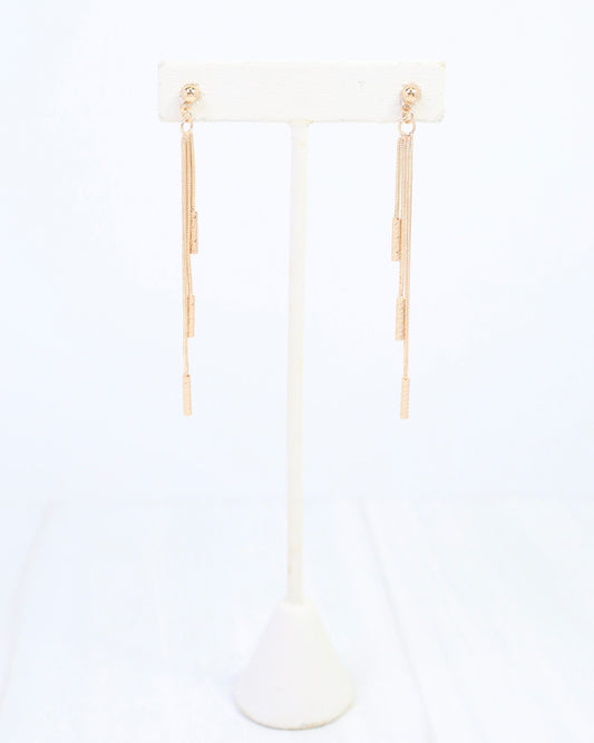Marisa Three Chain Dangle Earring Gold