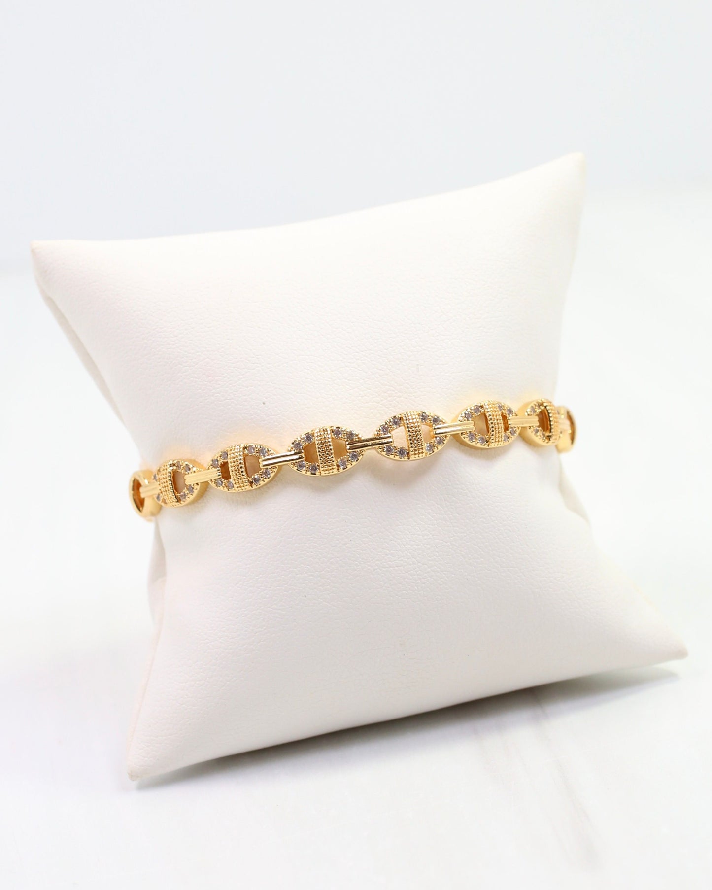 Gwen CZ Circle Cuff Bracelet Gold