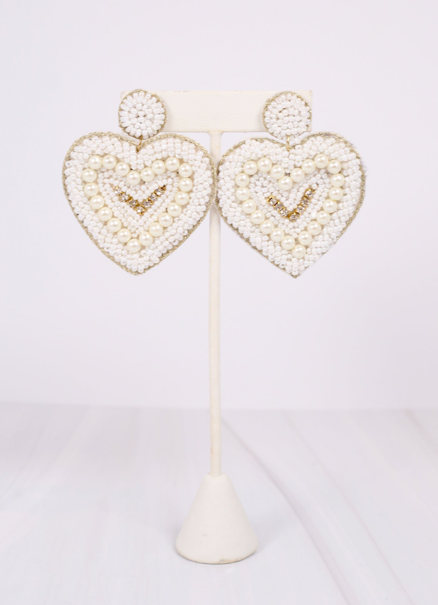 Just a Crush Heart Earring WHITE