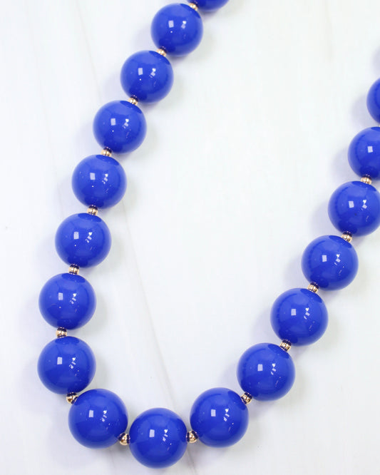 Megan Beaded Necklace Blue