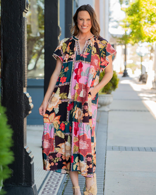 Liv Mix Patchwork Floral Maxi Dress