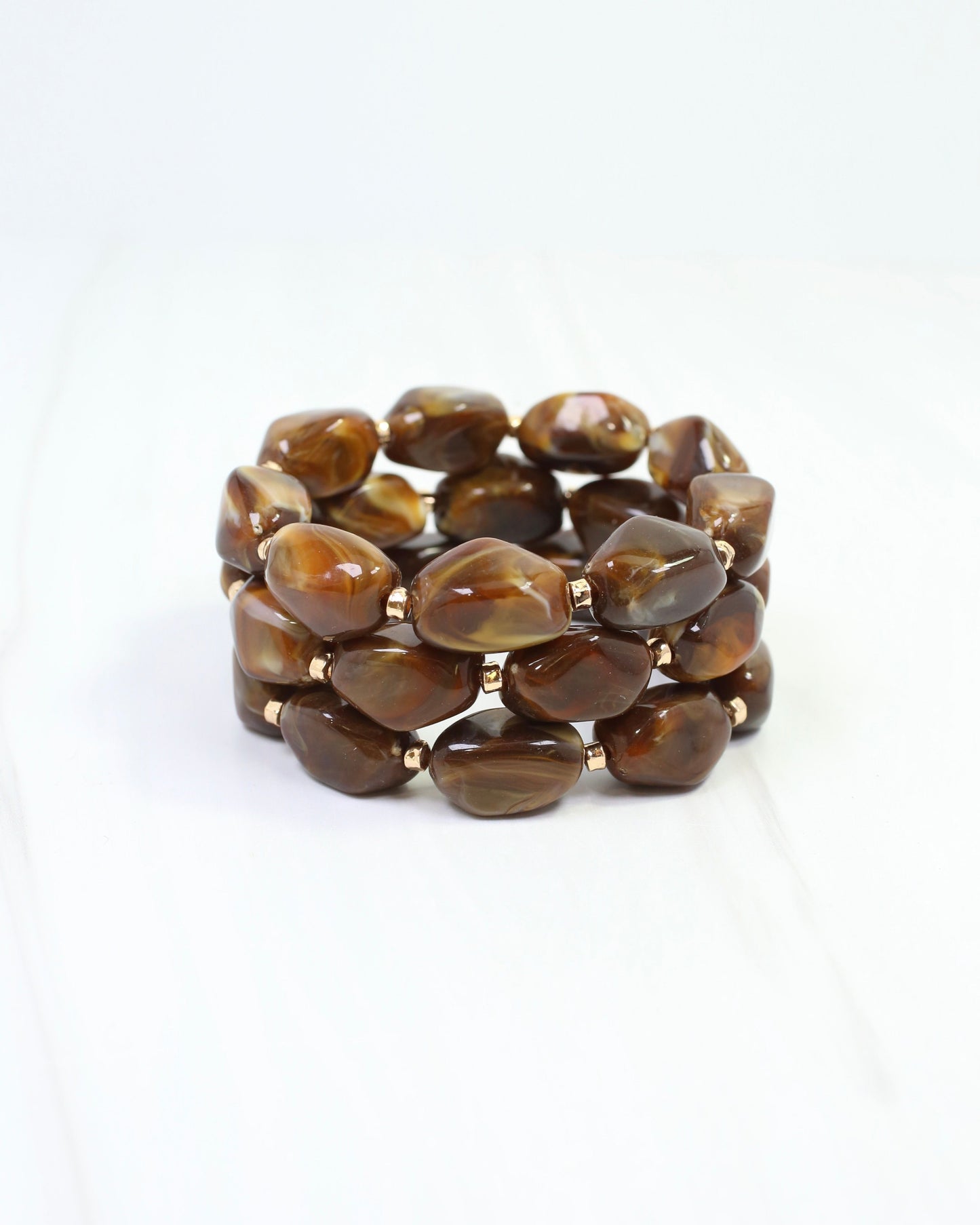 Eimy Beaded Stretch Bracelet Set Brown
