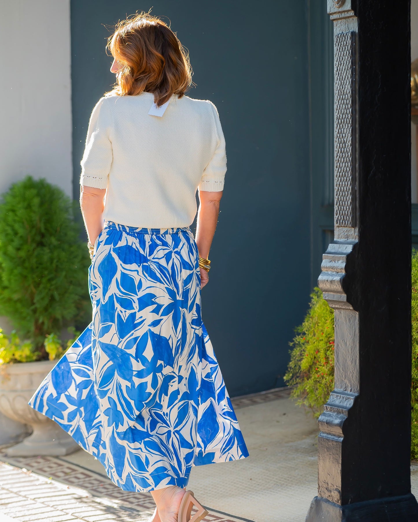 Mykonos Tie Back Circular Midi Skirt