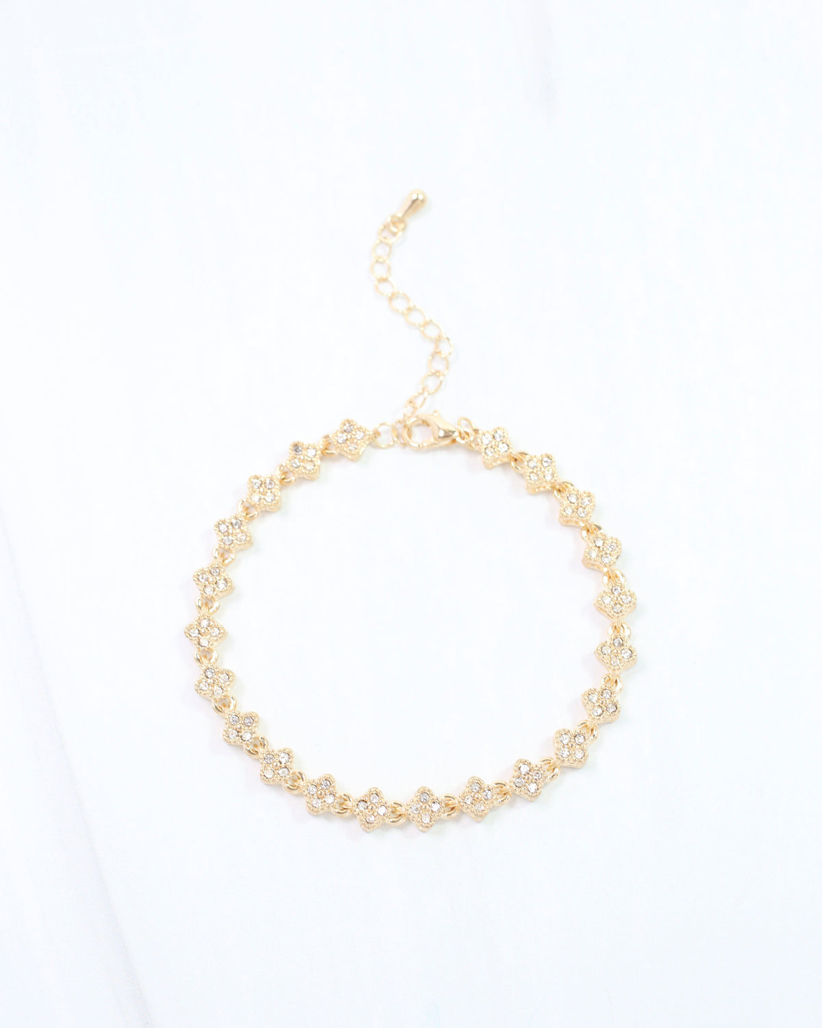 Rylee CZ Clover Bracelet Gold