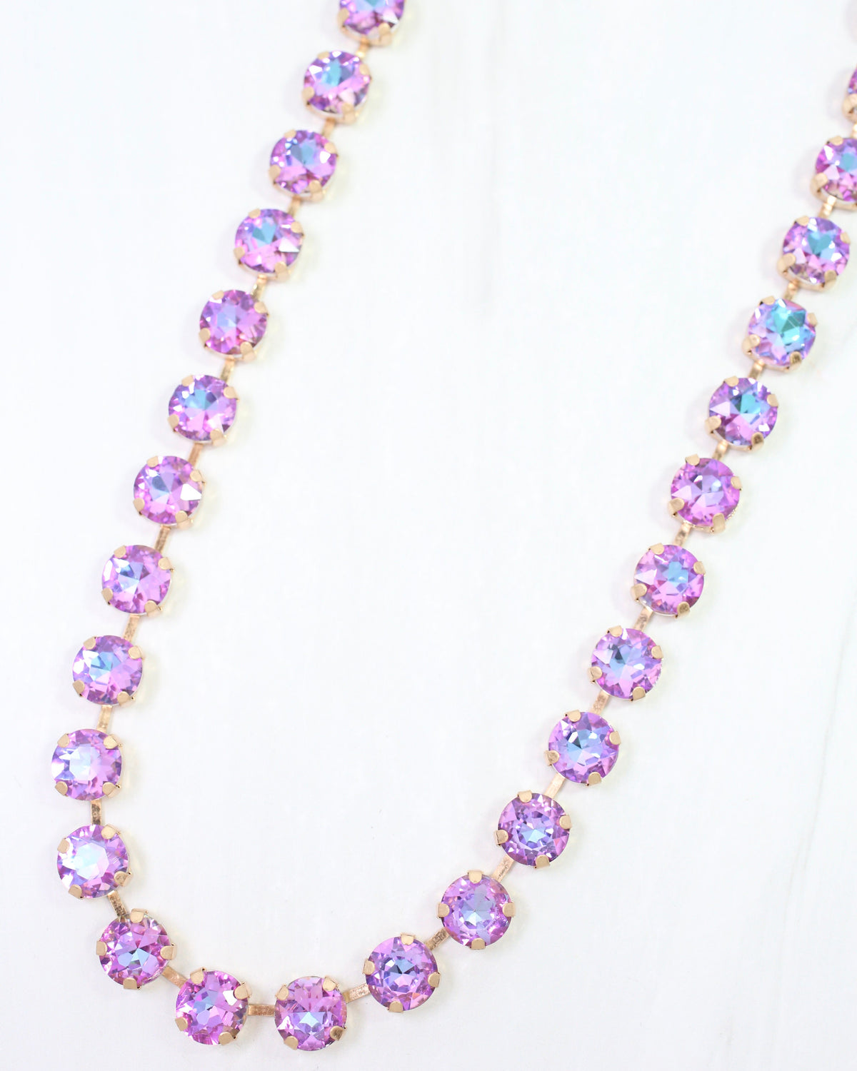 Andi Rhinestone Necklace Purple AB