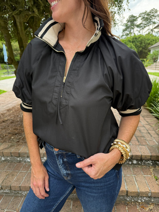 Ryals Zip Up Top- Black