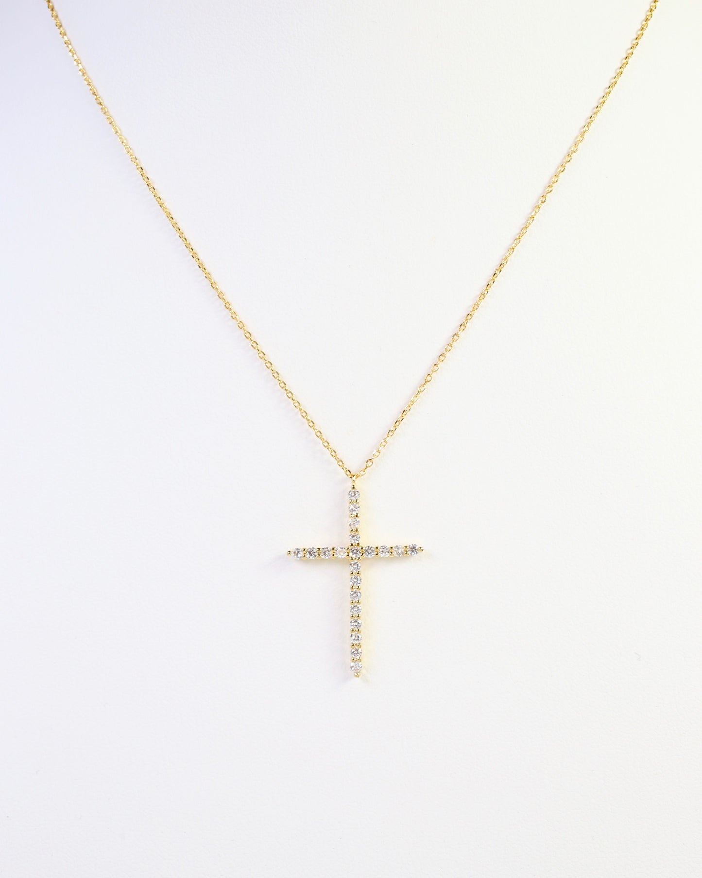Yazoo CZ Cross Necklace Gold