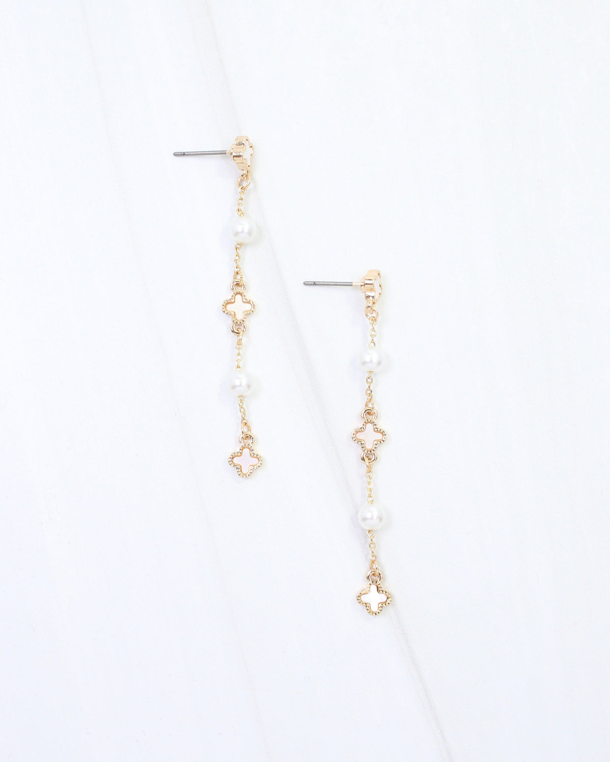Maisie Clover Dangle Earring Mother Of Pearl