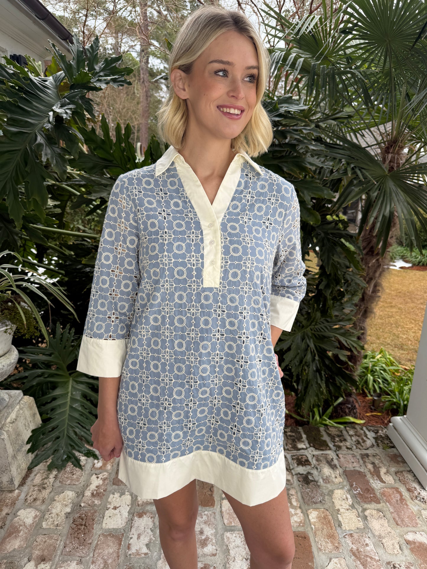 Betsy Light Blue Embroidered Dress