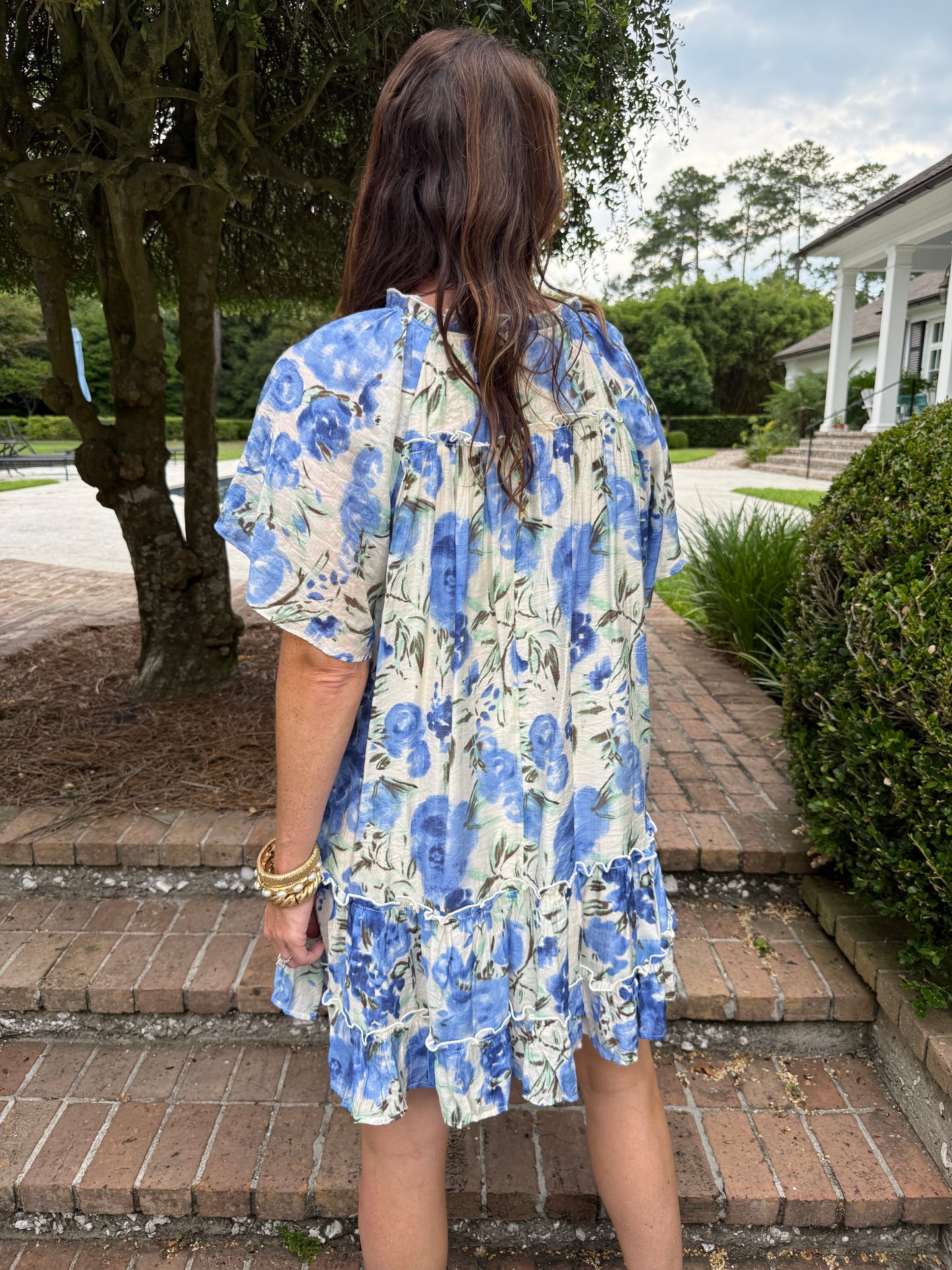 Hyacinth Blue Floral  Dress