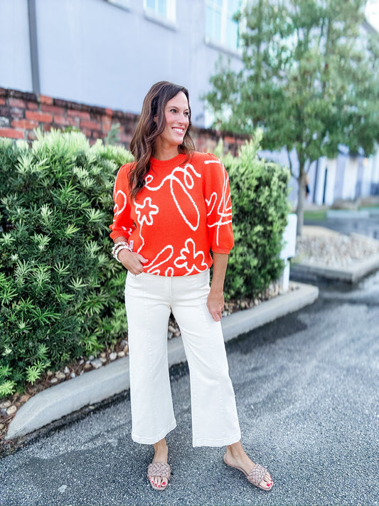 Orange Crush Short Sleeve Sweater