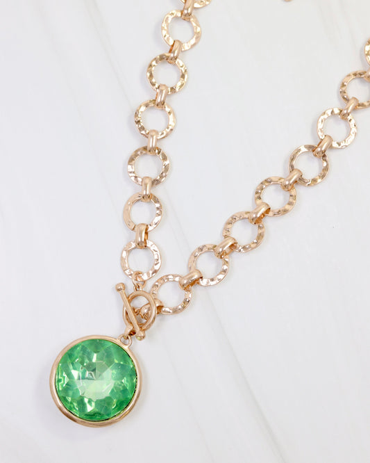 Palace Crystal Pendant Necklace Green