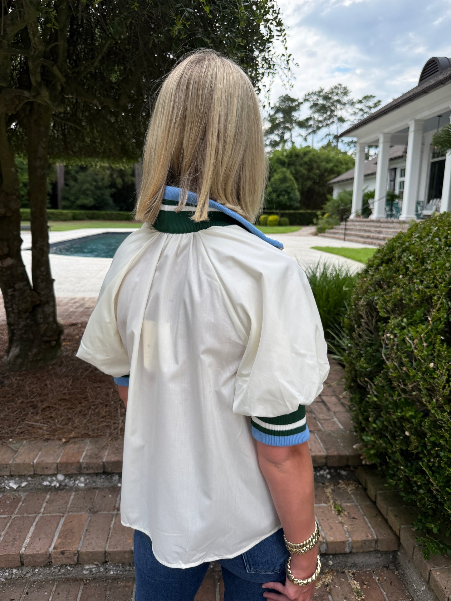 Ryals Zip Up Top- Cream