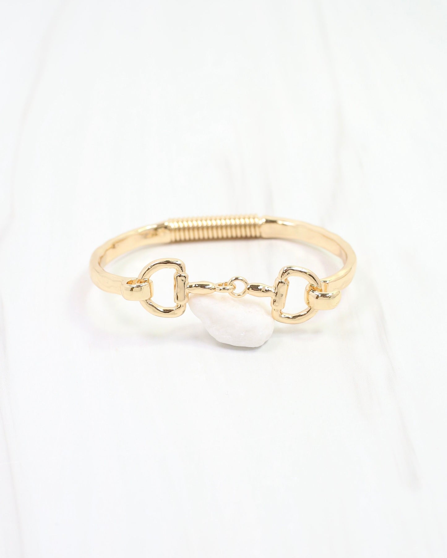 Edith Horsebit Spring Cuff Bracelet Gold