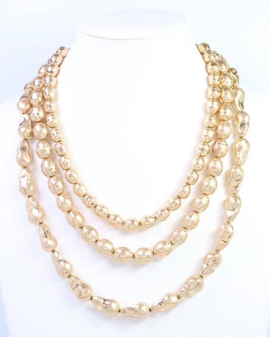 Ainsworth Beaded Necklace Worn Gold