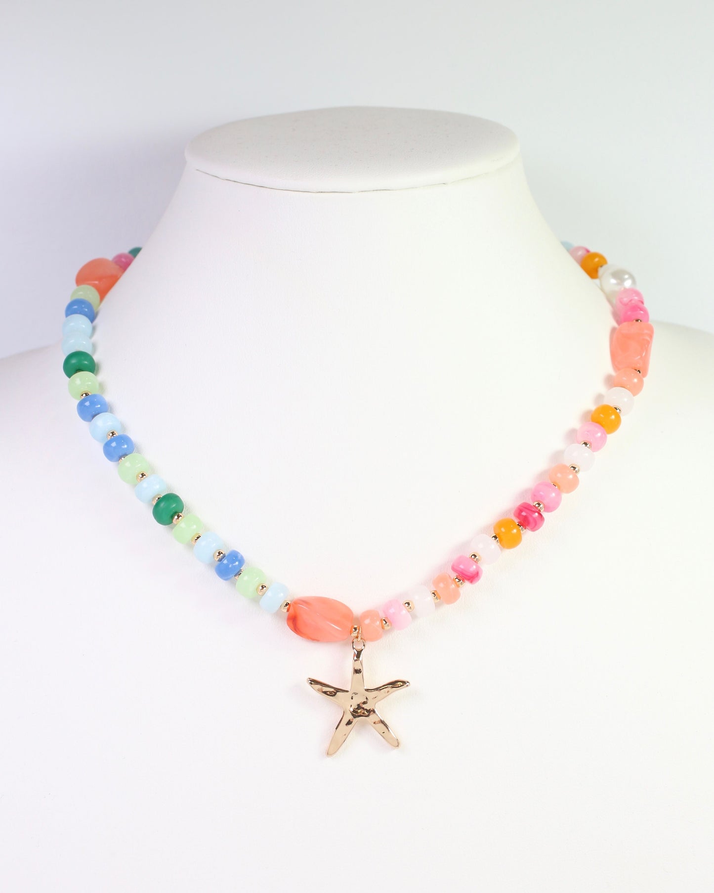 Lecce Beaded Starfish Necklace Multi