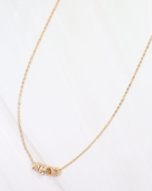 Bridgeton Rondelle Charm Necklace WR Gold