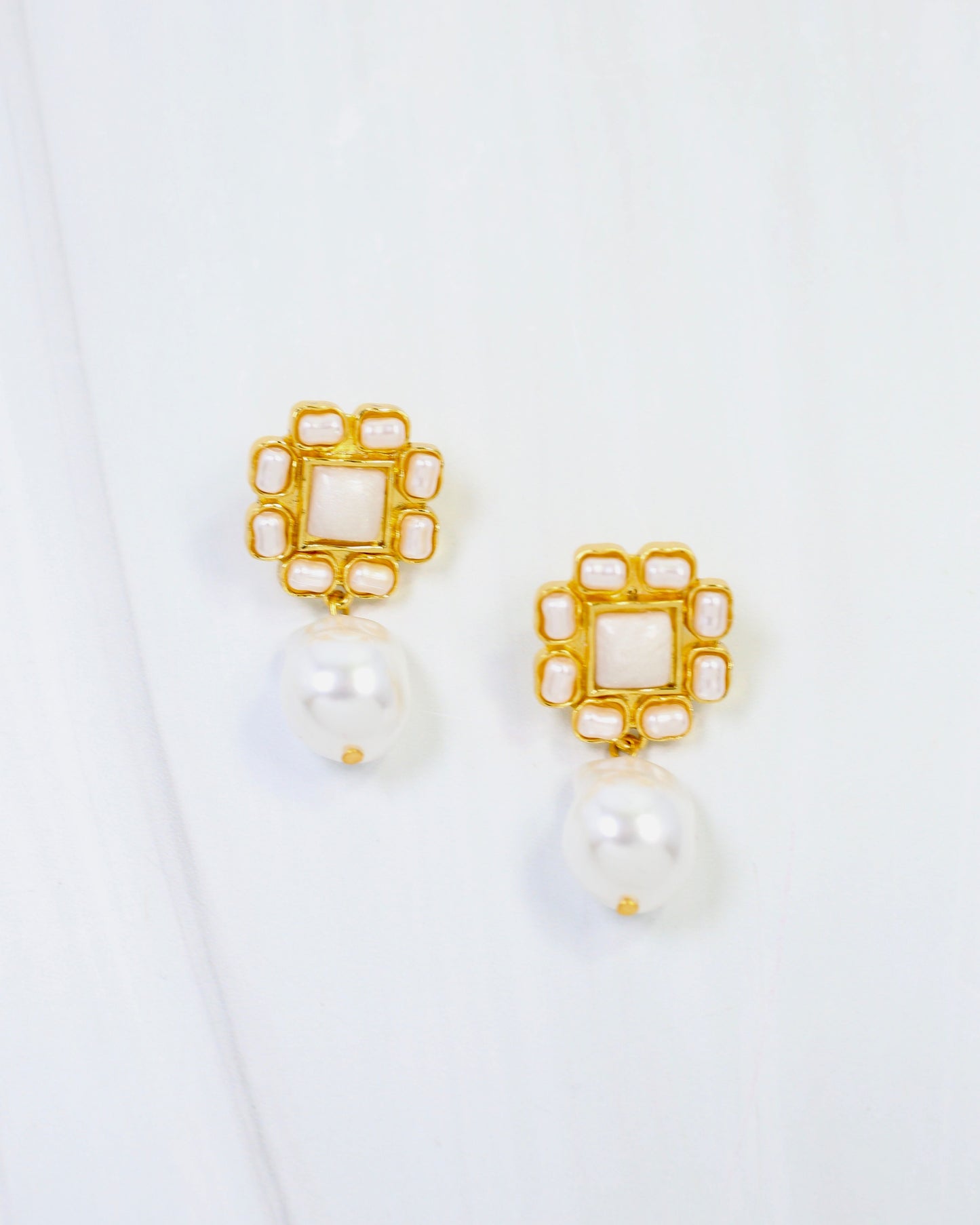 Cohoes Pearl Drop Earring Gold